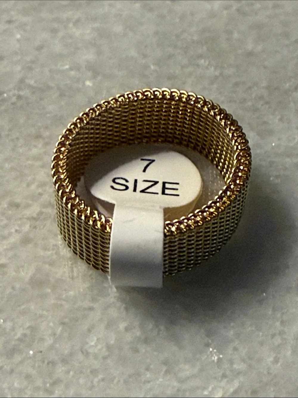 Plunder Unisex Gold Mesh Stretch Ring fashion jewelry Size 7